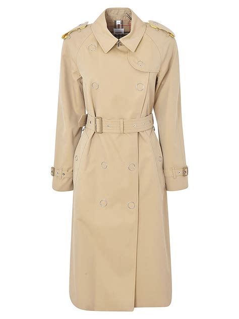 Burberry Leather Upper Color Block Trench Coat